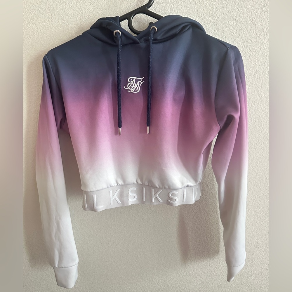 SikSilk Violet Fade Track Top - Violet & Navy
